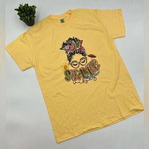 SUMMER VIBES T-Shirt Coral color Various Sizes NEW!!‎ Vacation Pool Lake